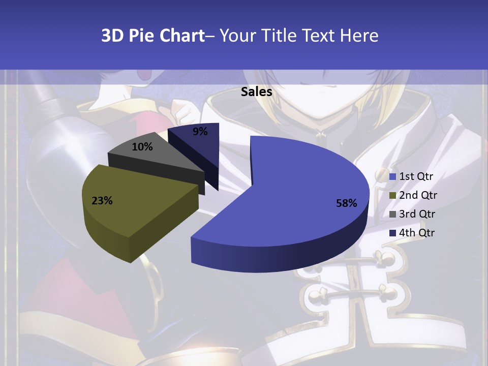 A Couple Of Anime Characters With A Blue Background PowerPoint Template