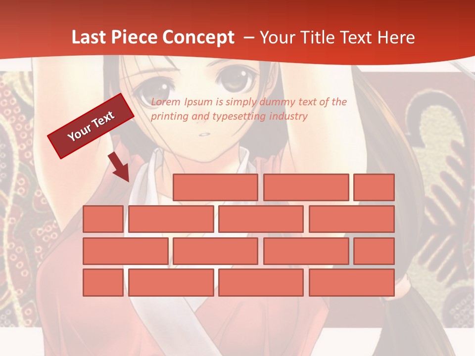 A Woman In A Red And White Dress With Her Arms Up In The Air PowerPoint Template