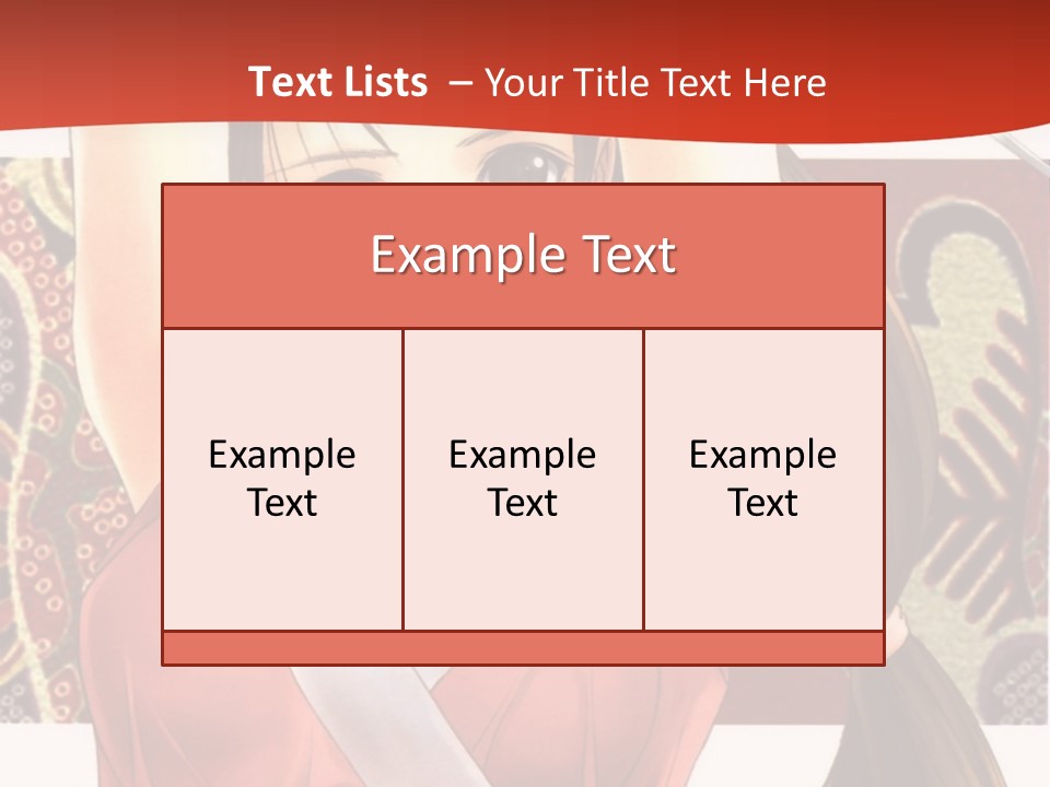 A Woman In A Red And White Dress With Her Arms Up In The Air PowerPoint Template
