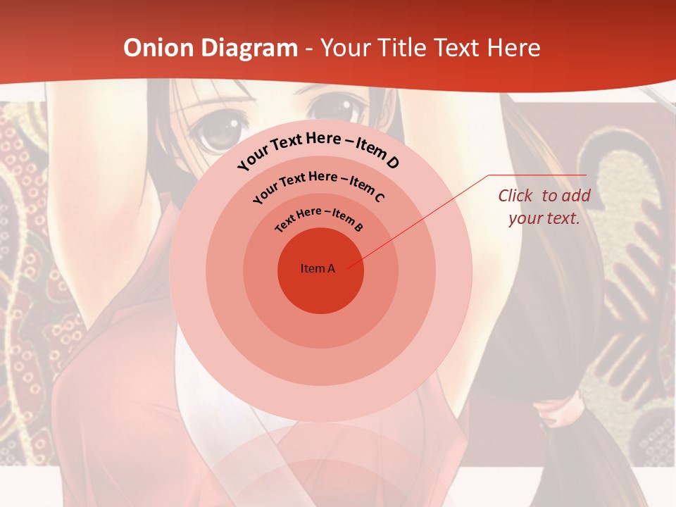 A Woman In A Red And White Dress With Her Arms Up In The Air PowerPoint Template