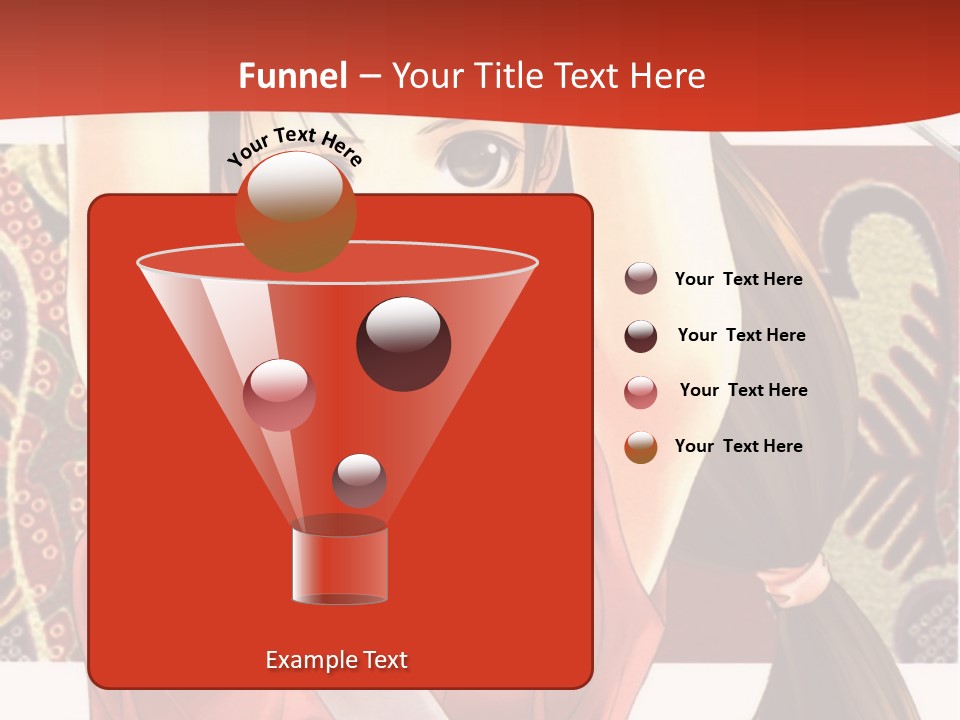 A Woman In A Red And White Dress With Her Arms Up In The Air PowerPoint Template