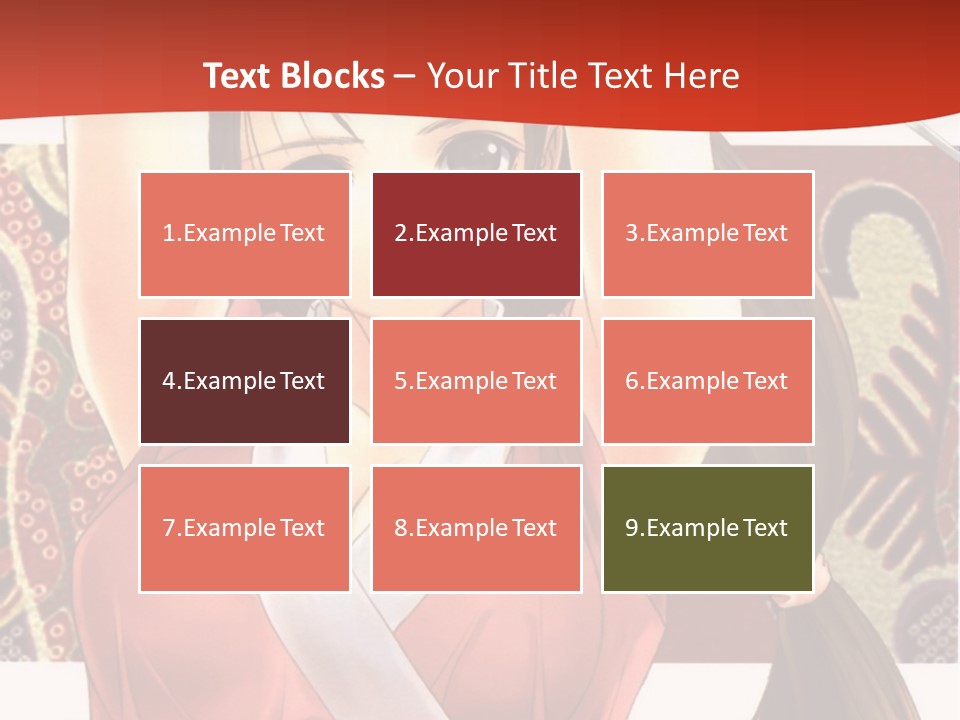 A Woman In A Red And White Dress With Her Arms Up In The Air PowerPoint Template