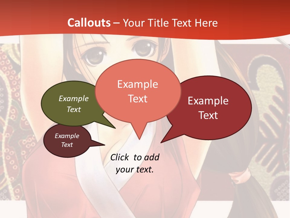 A Woman In A Red And White Dress With Her Arms Up In The Air PowerPoint Template