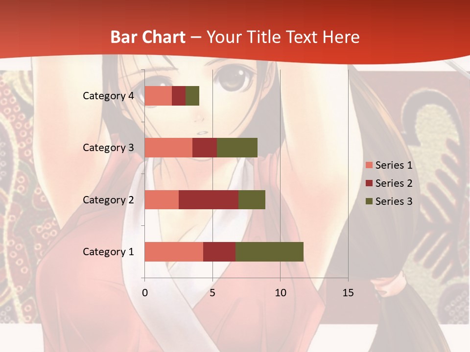 A Woman In A Red And White Dress With Her Arms Up In The Air PowerPoint Template