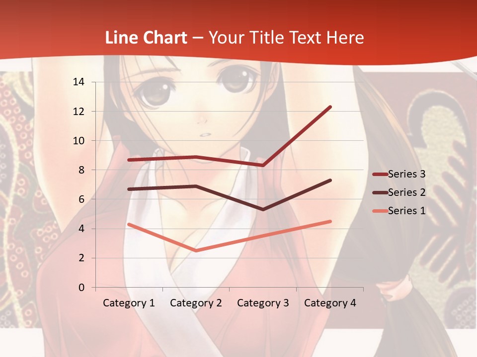 A Woman In A Red And White Dress With Her Arms Up In The Air PowerPoint Template