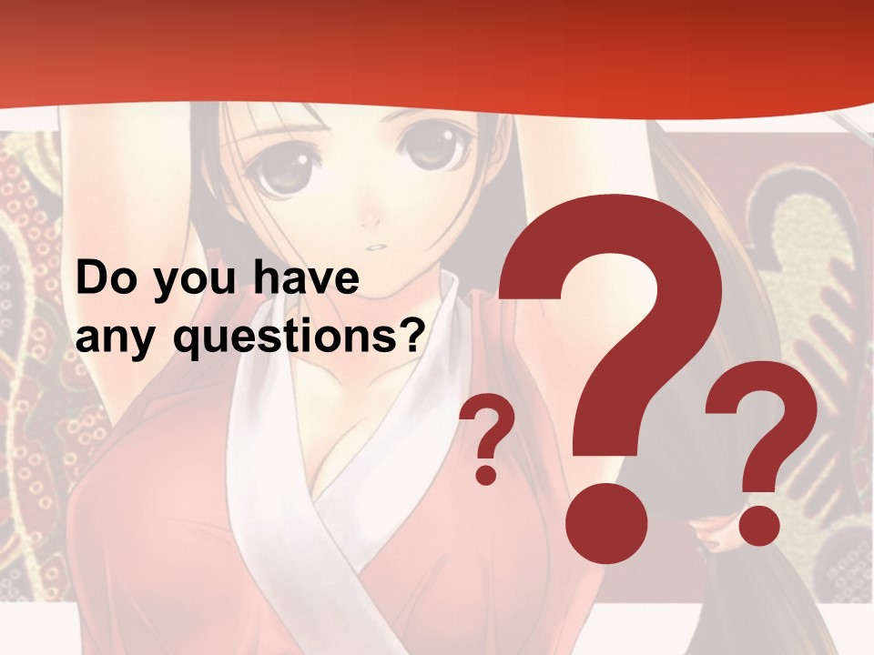 A Woman In A Red And White Dress With Her Arms Up In The Air PowerPoint Template