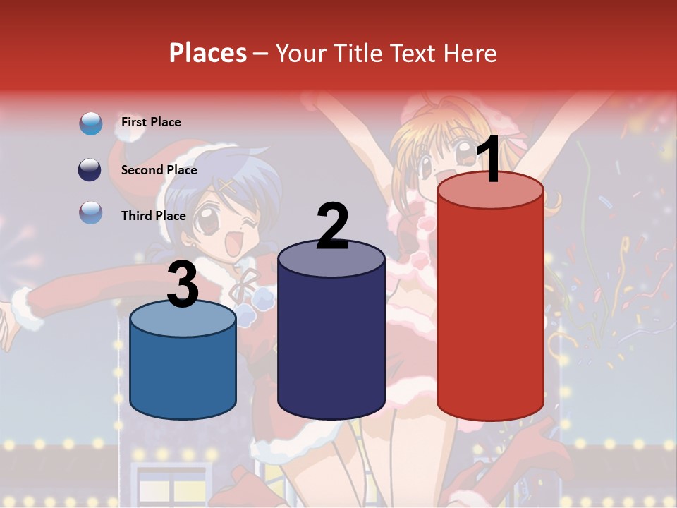 A Couple Of Anime Characters Dancing In Front Of Fireworks PowerPoint Template