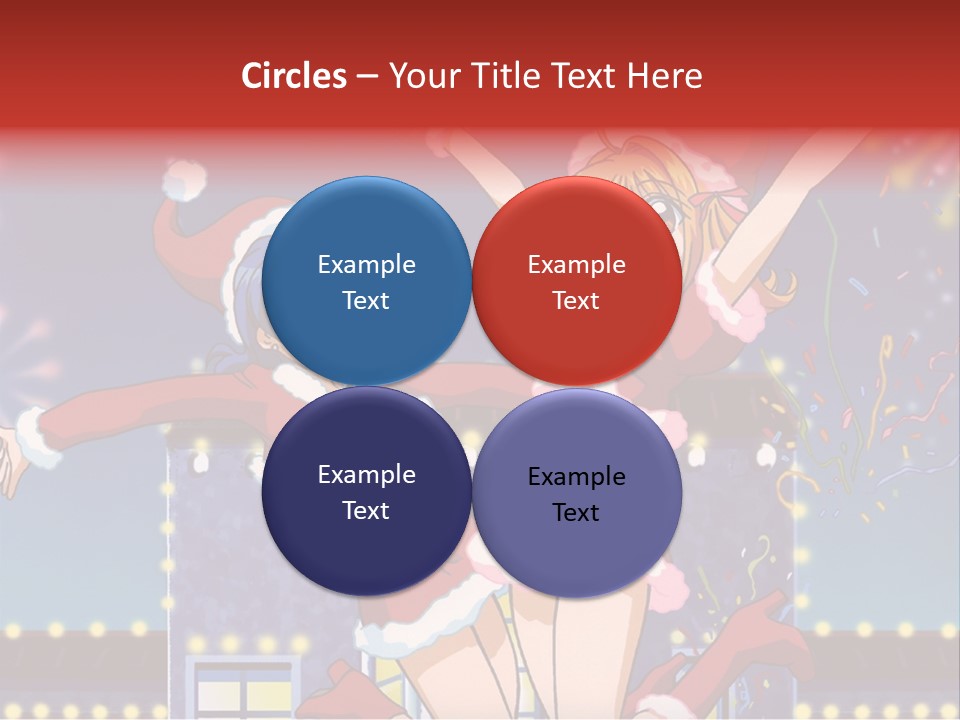 A Couple Of Anime Characters Dancing In Front Of Fireworks PowerPoint Template