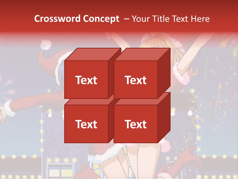 A Couple Of Anime Characters Dancing In Front Of Fireworks PowerPoint Template