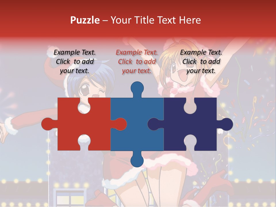 A Couple Of Anime Characters Dancing In Front Of Fireworks PowerPoint Template