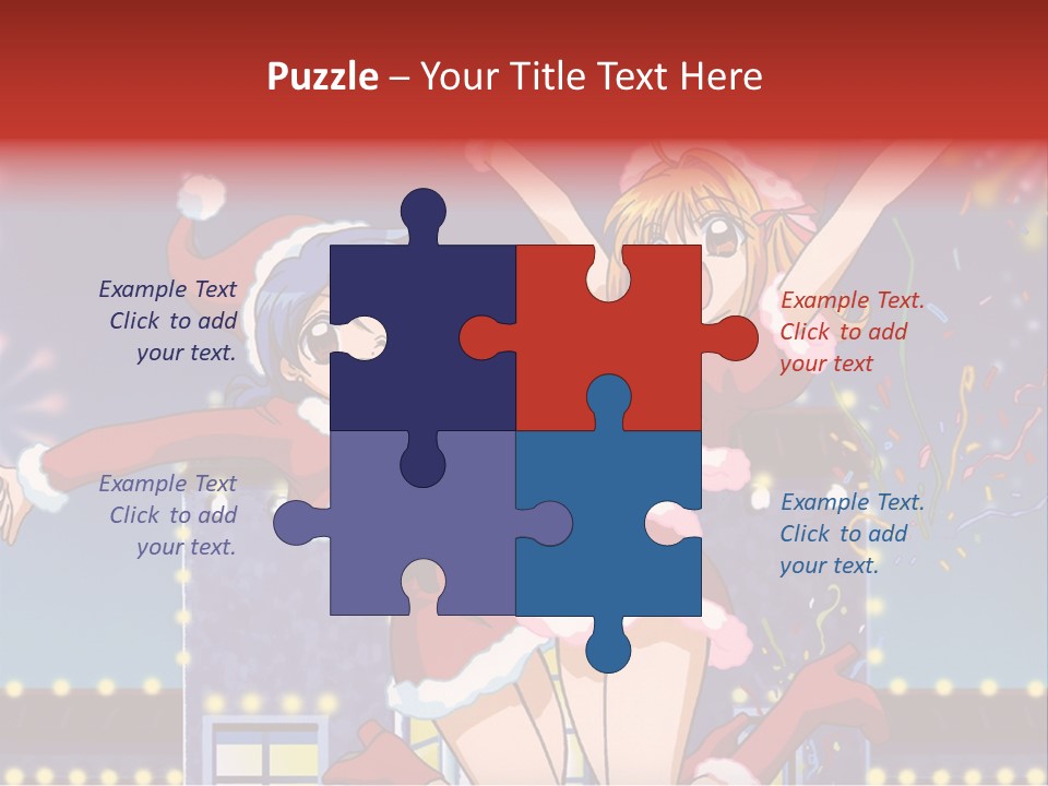 A Couple Of Anime Characters Dancing In Front Of Fireworks PowerPoint Template