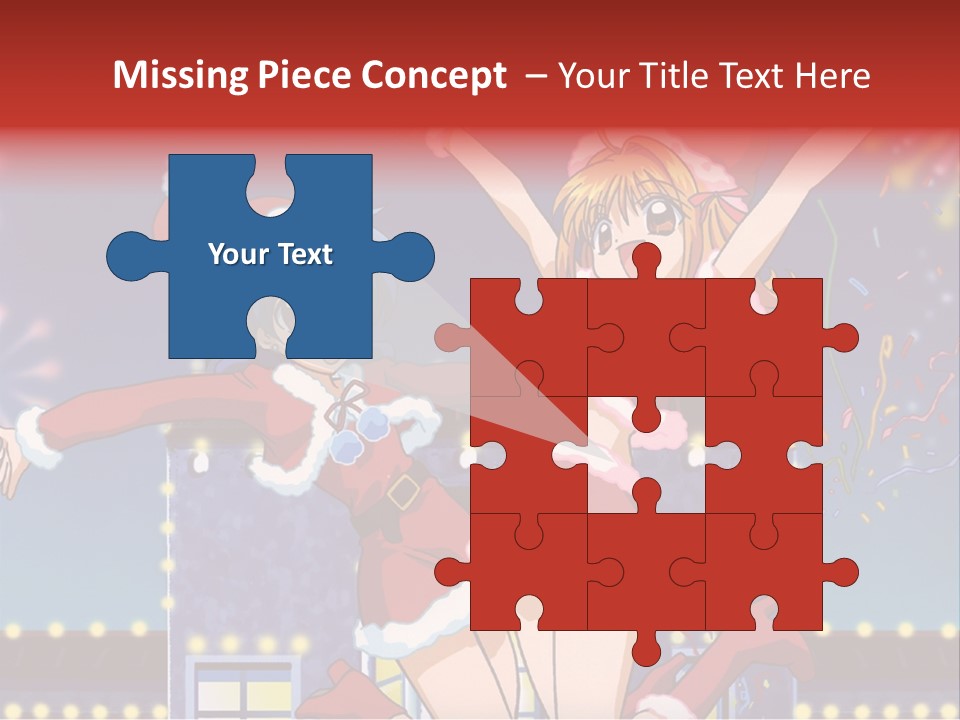 A Couple Of Anime Characters Dancing In Front Of Fireworks PowerPoint Template