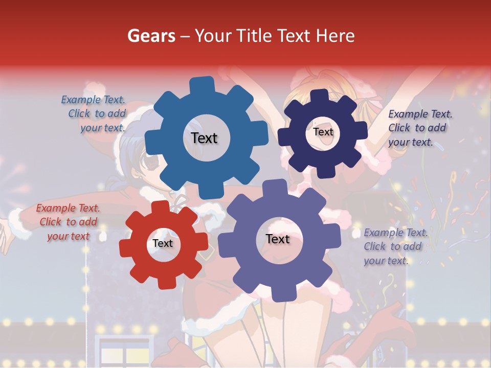 A Couple Of Anime Characters Dancing In Front Of Fireworks PowerPoint Template