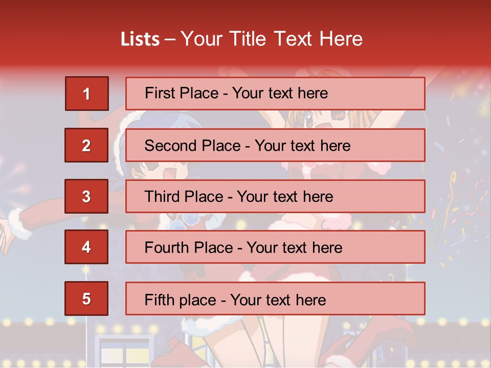 A Couple Of Anime Characters Dancing In Front Of Fireworks PowerPoint Template