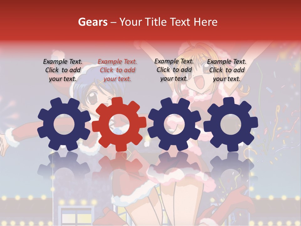 A Couple Of Anime Characters Dancing In Front Of Fireworks PowerPoint Template