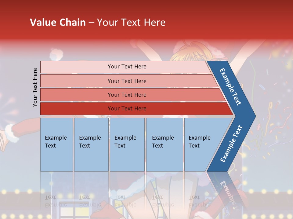 A Couple Of Anime Characters Dancing In Front Of Fireworks PowerPoint Template