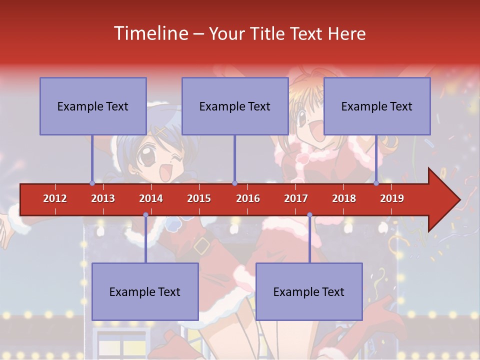 A Couple Of Anime Characters Dancing In Front Of Fireworks PowerPoint Template