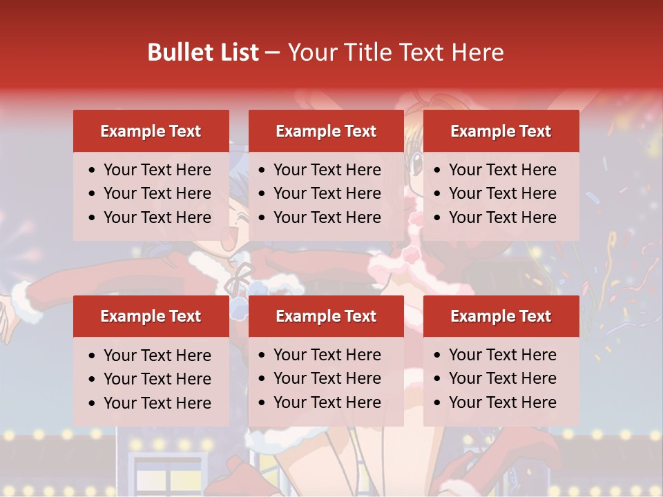 A Couple Of Anime Characters Dancing In Front Of Fireworks PowerPoint Template