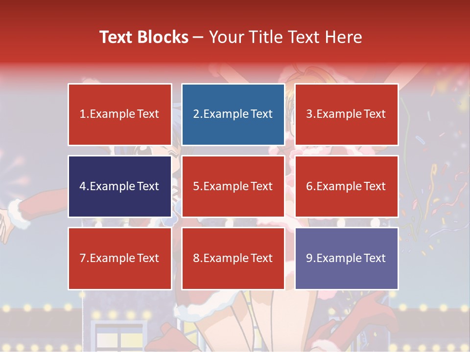 A Couple Of Anime Characters Dancing In Front Of Fireworks PowerPoint Template