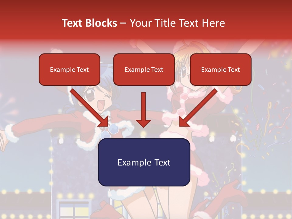 A Couple Of Anime Characters Dancing In Front Of Fireworks PowerPoint Template