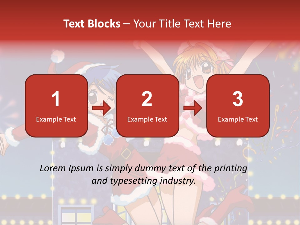 A Couple Of Anime Characters Dancing In Front Of Fireworks PowerPoint Template