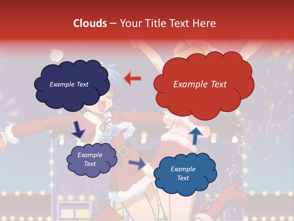 A Couple Of Anime Characters Dancing In Front Of Fireworks PowerPoint Template