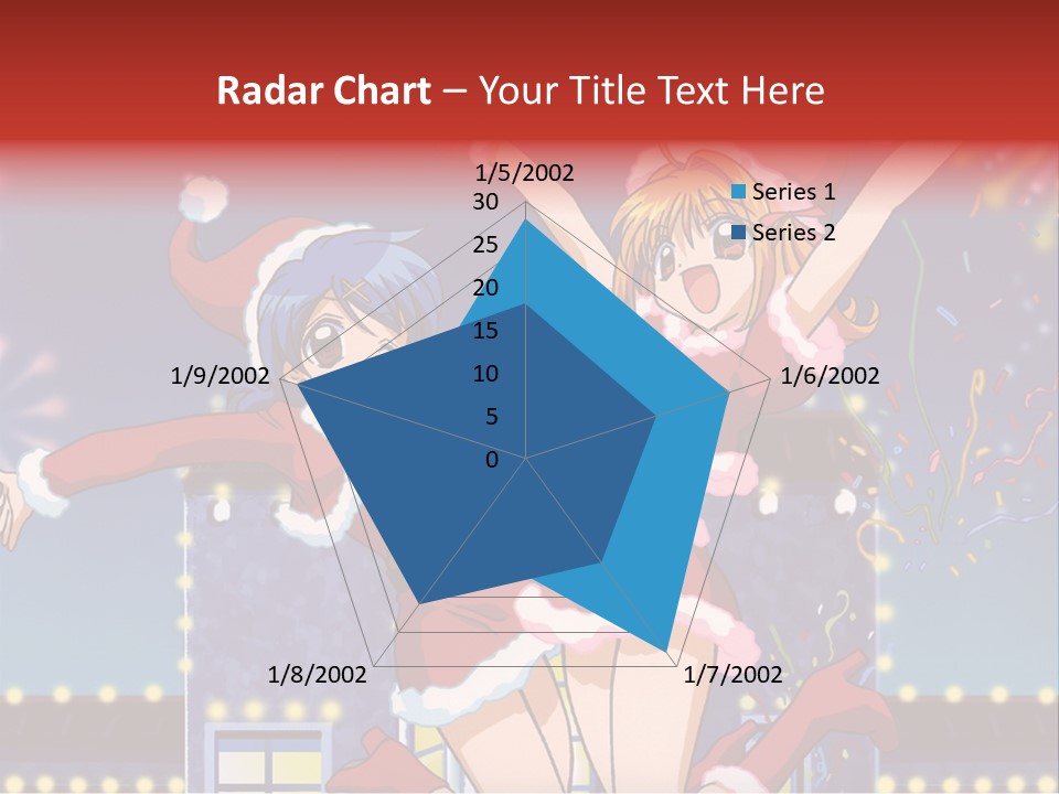 A Couple Of Anime Characters Dancing In Front Of Fireworks PowerPoint Template