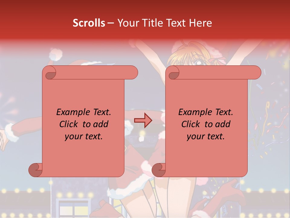 A Couple Of Anime Characters Dancing In Front Of Fireworks PowerPoint Template