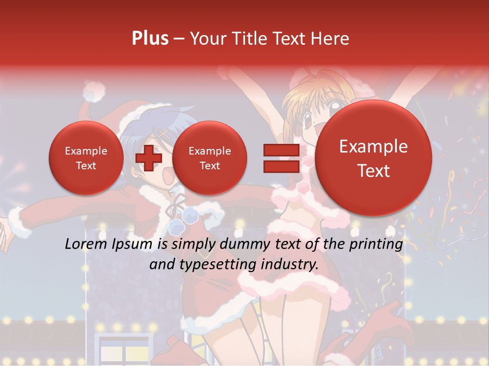 A Couple Of Anime Characters Dancing In Front Of Fireworks PowerPoint Template