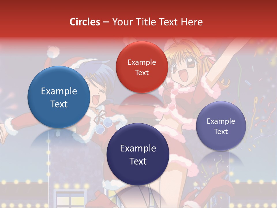 A Couple Of Anime Characters Dancing In Front Of Fireworks PowerPoint Template