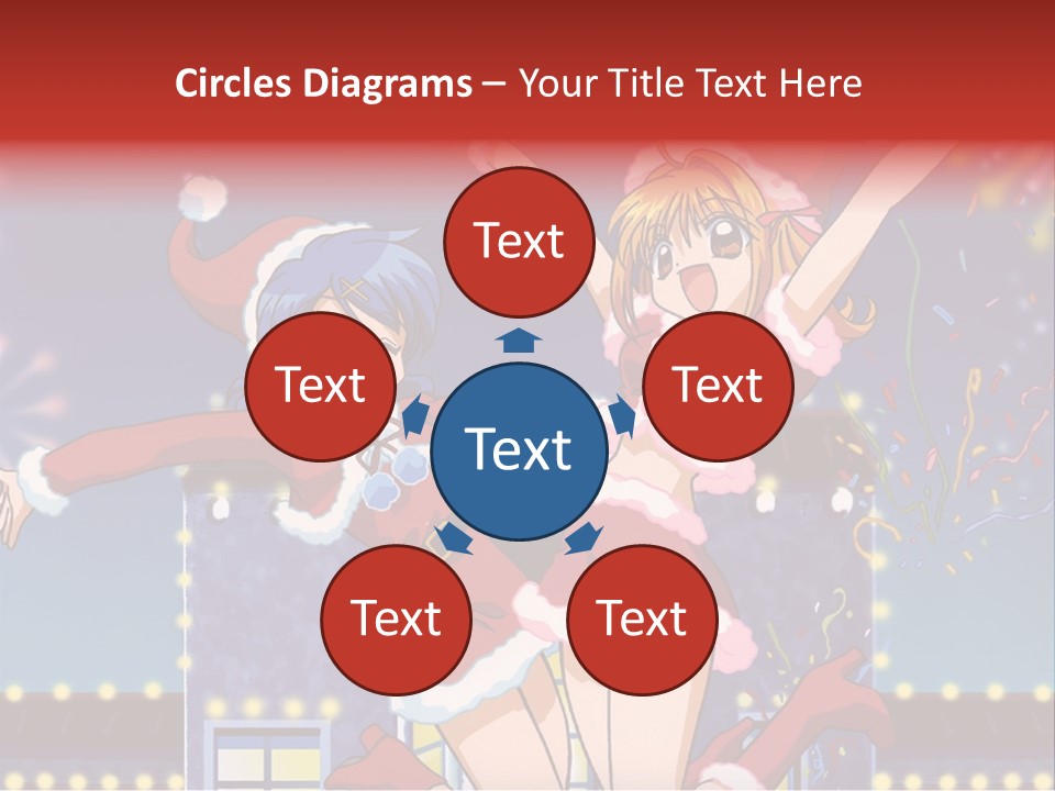 A Couple Of Anime Characters Dancing In Front Of Fireworks PowerPoint Template