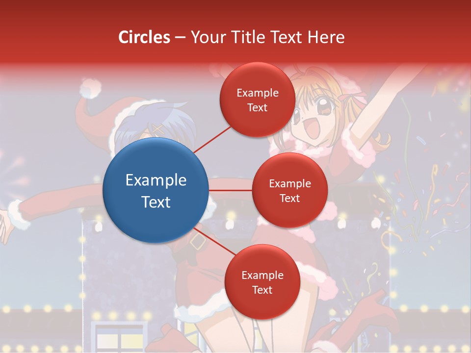 A Couple Of Anime Characters Dancing In Front Of Fireworks PowerPoint Template