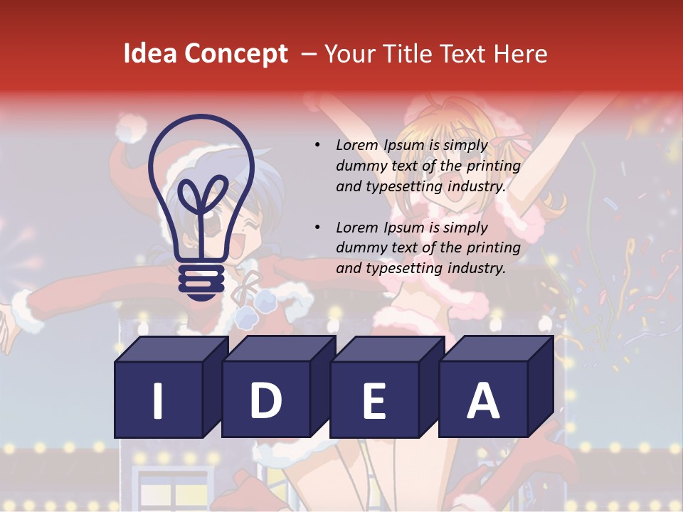 A Couple Of Anime Characters Dancing In Front Of Fireworks PowerPoint Template