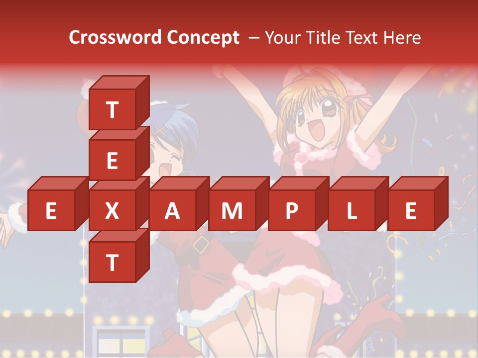 A Couple Of Anime Characters Dancing In Front Of Fireworks PowerPoint Template