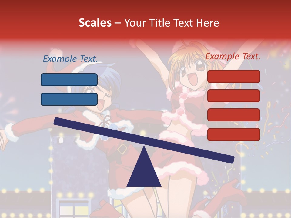 A Couple Of Anime Characters Dancing In Front Of Fireworks PowerPoint Template