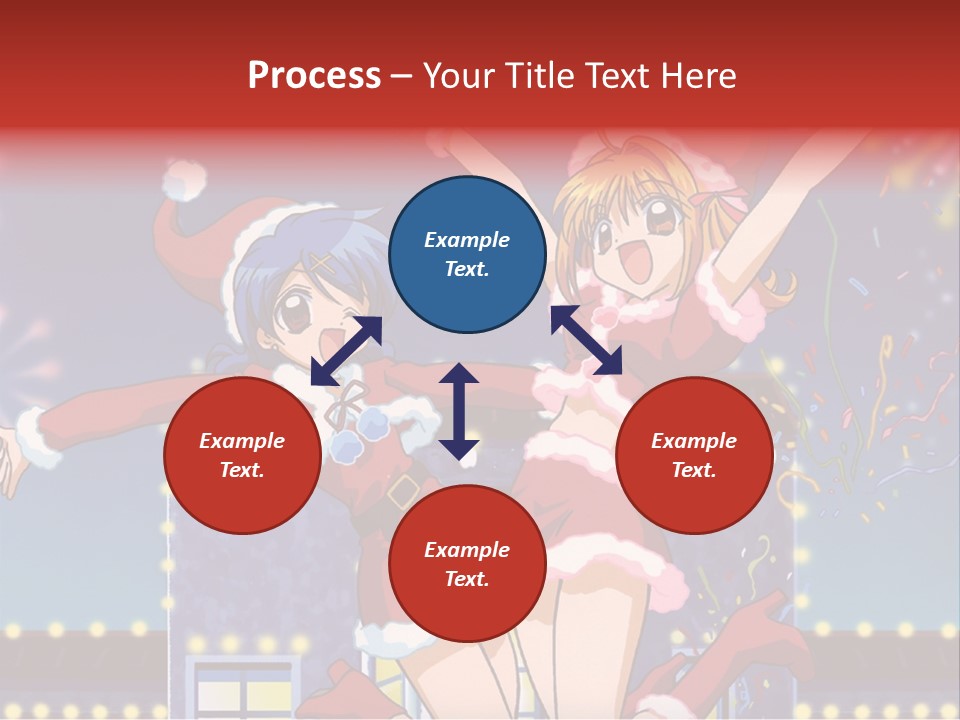 A Couple Of Anime Characters Dancing In Front Of Fireworks PowerPoint Template