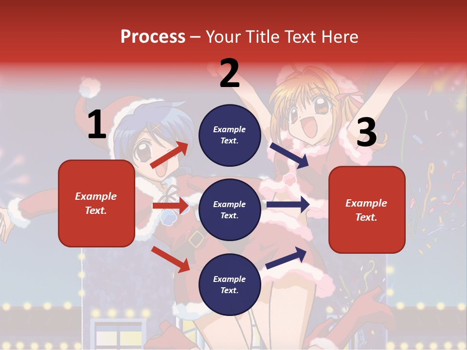 A Couple Of Anime Characters Dancing In Front Of Fireworks PowerPoint Template