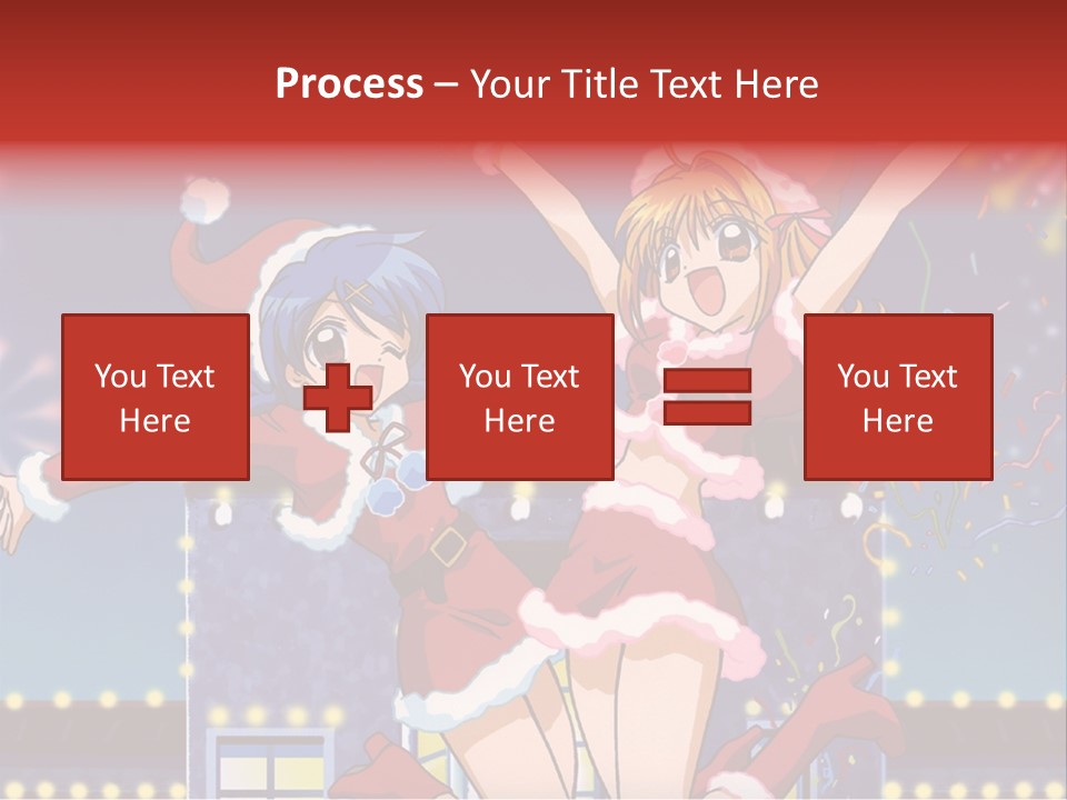 A Couple Of Anime Characters Dancing In Front Of Fireworks PowerPoint Template