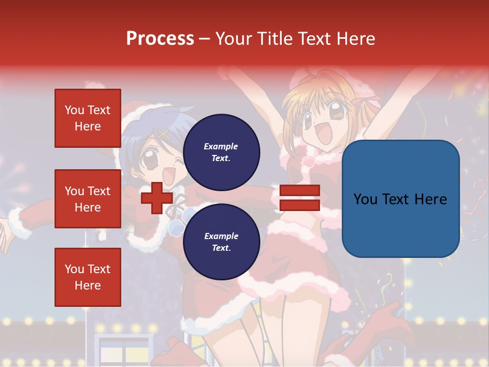 A Couple Of Anime Characters Dancing In Front Of Fireworks PowerPoint Template