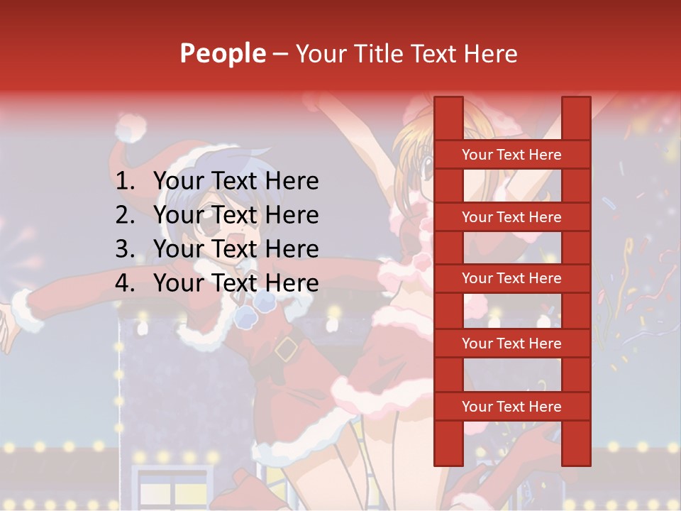 A Couple Of Anime Characters Dancing In Front Of Fireworks PowerPoint Template