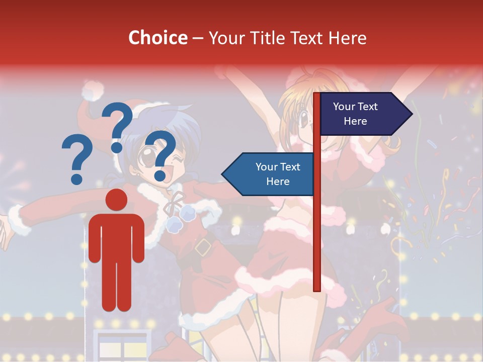 A Couple Of Anime Characters Dancing In Front Of Fireworks PowerPoint Template