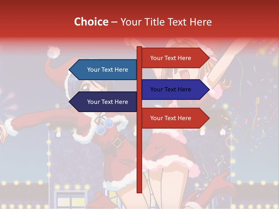 A Couple Of Anime Characters Dancing In Front Of Fireworks PowerPoint Template