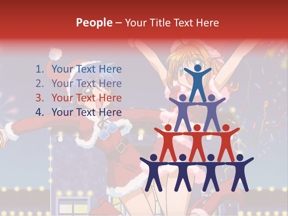 A Couple Of Anime Characters Dancing In Front Of Fireworks PowerPoint Template