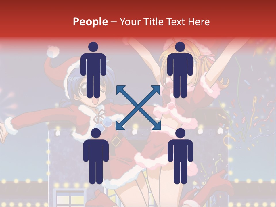 A Couple Of Anime Characters Dancing In Front Of Fireworks PowerPoint Template