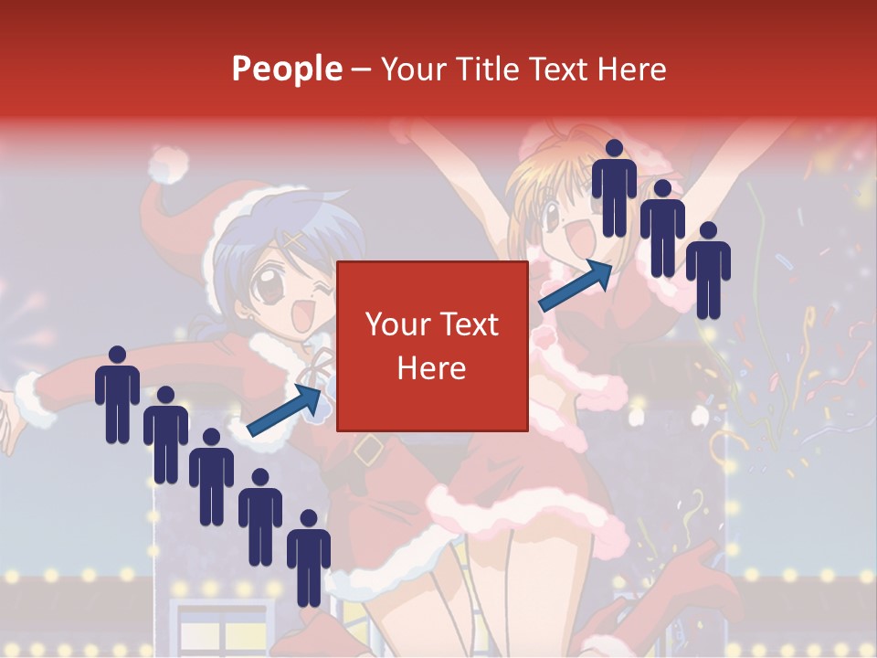 A Couple Of Anime Characters Dancing In Front Of Fireworks PowerPoint Template