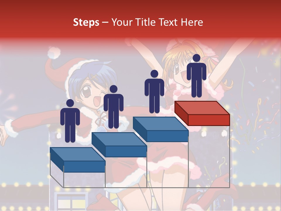 A Couple Of Anime Characters Dancing In Front Of Fireworks PowerPoint Template