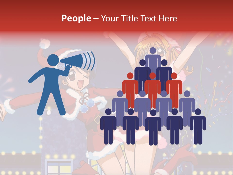 A Couple Of Anime Characters Dancing In Front Of Fireworks PowerPoint Template