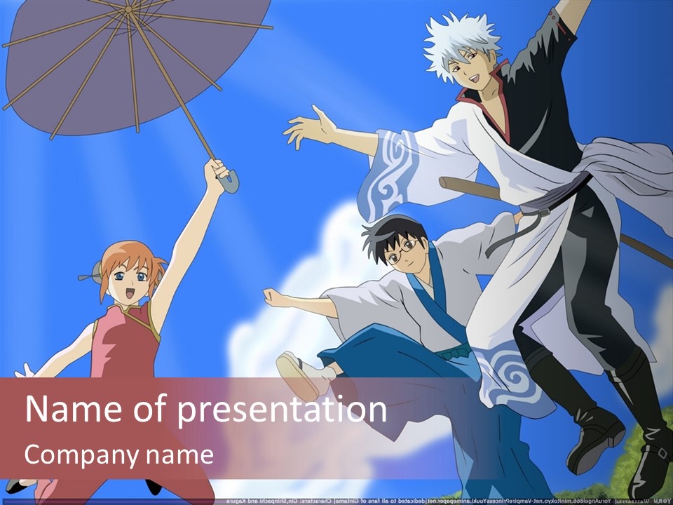 A Group Of People With An Umbrella In The Air PowerPoint Template