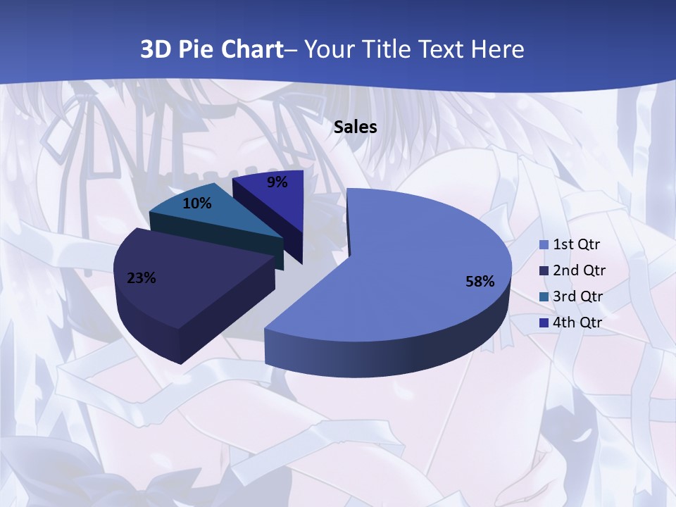 A Girl In A Blue Dress Is Sitting On The Ground PowerPoint Template