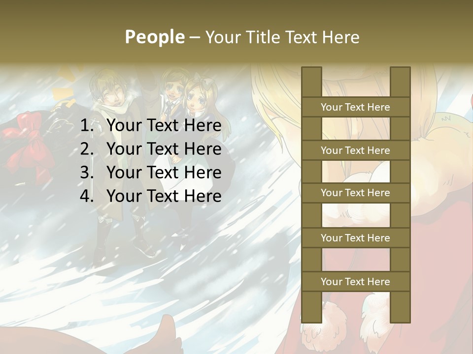 A Group Of People Standing In The Snow PowerPoint Template